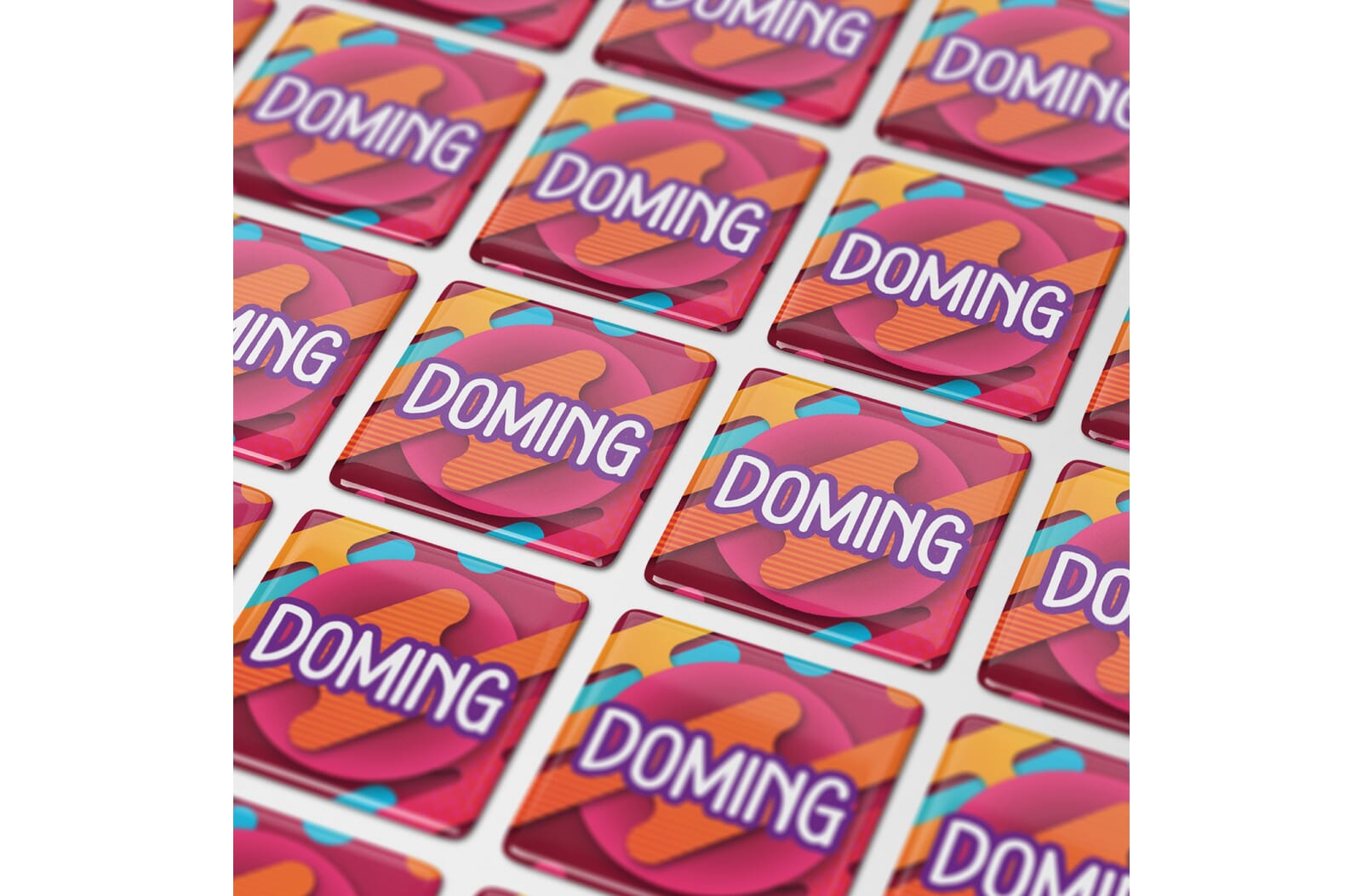 Doming Vierkant 25x25 mm Wit