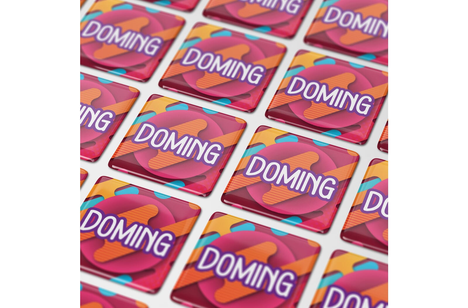 Doming Vierkant 30x30 mm Wit
