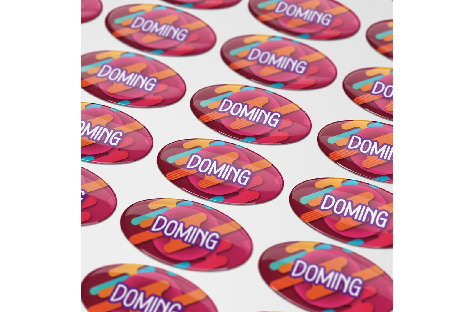 Doming Ovaal 40x20 mm Wit