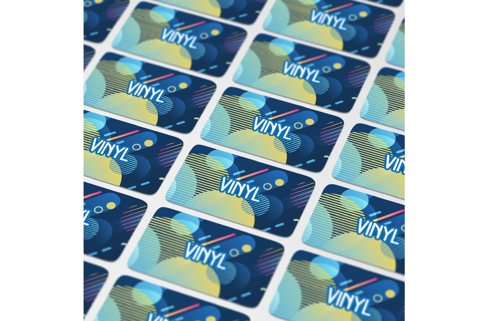 Vinyl Sticker Rechthoek 40x20mm Wit