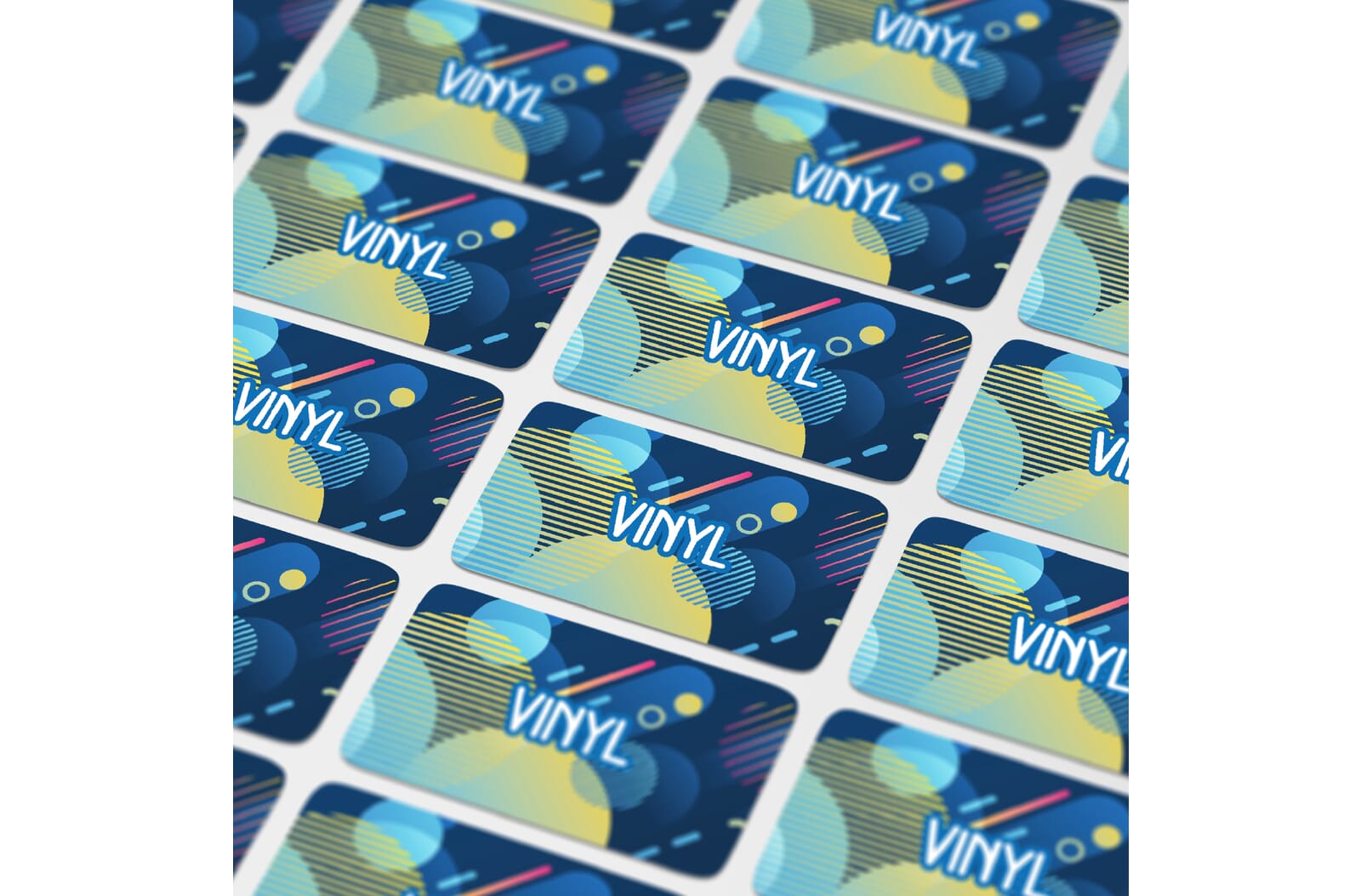 Vinyl Sticker Rechthoek 50x20mm Wit