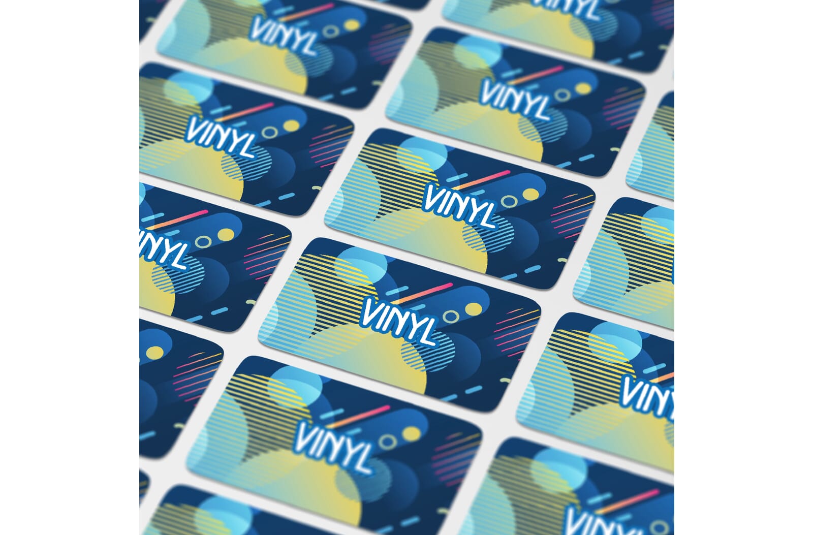 Vinyl Sticker Rechthoek 80x25mm Wit