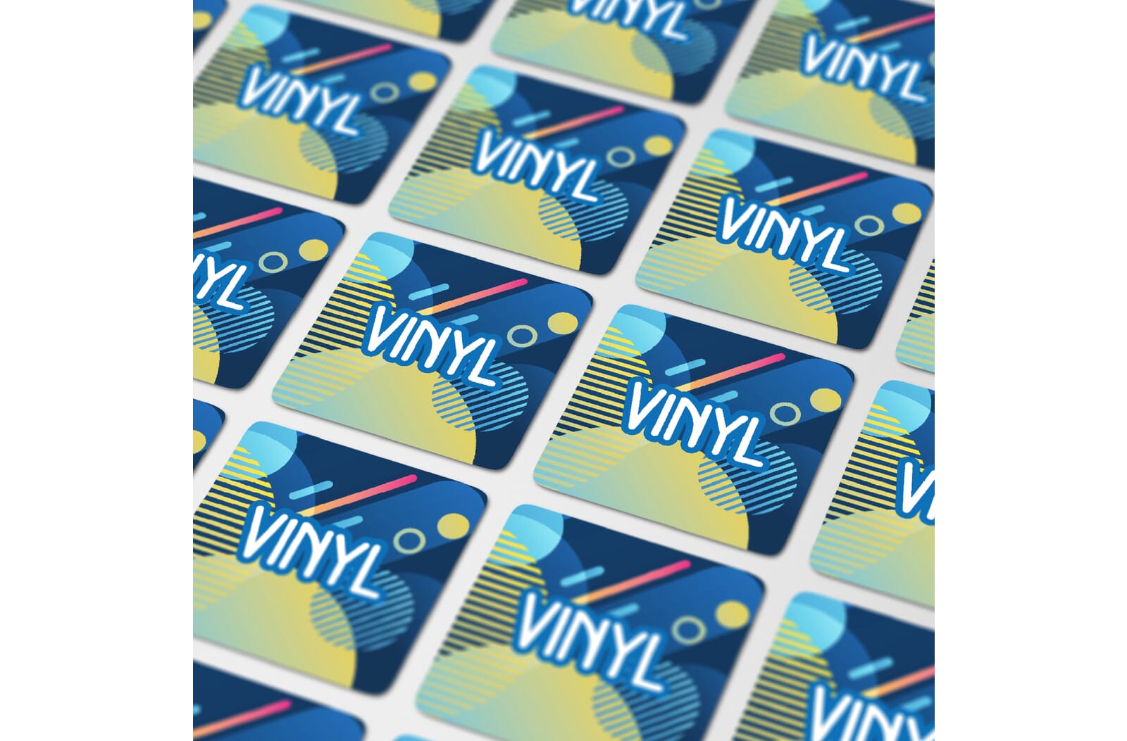 Vinyl Sticker Vierkant 25x25mm Wit
