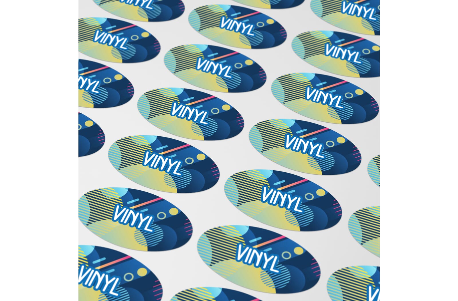 Vinyl Sticker Ovaal 20x10mm Wit