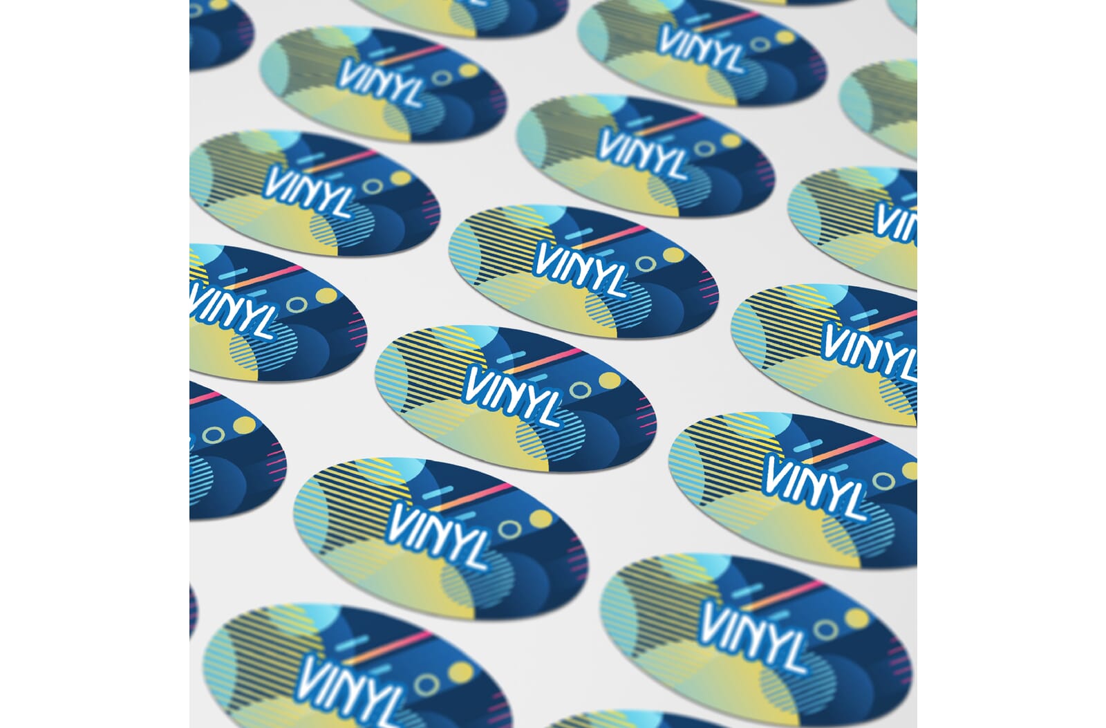 Vinyl Sticker Ovaal 30x15mm Wit