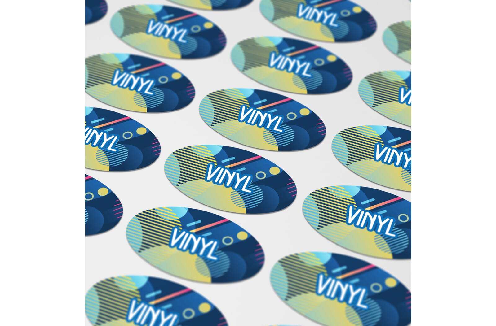 Vinyl Sticker Ovaal 40x20mm Wit