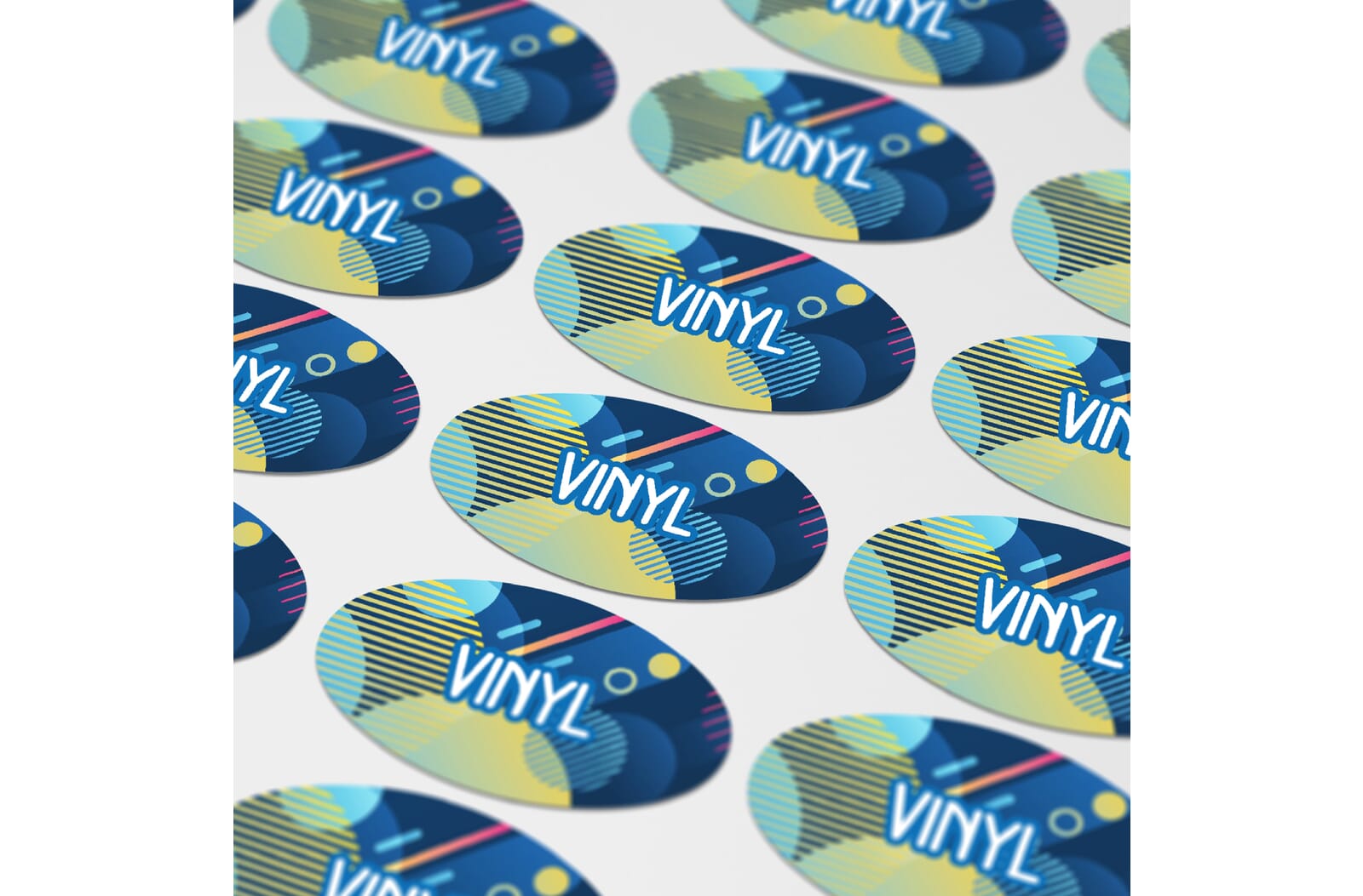 Vinyl Sticker Ovaal 60x35mm Wit