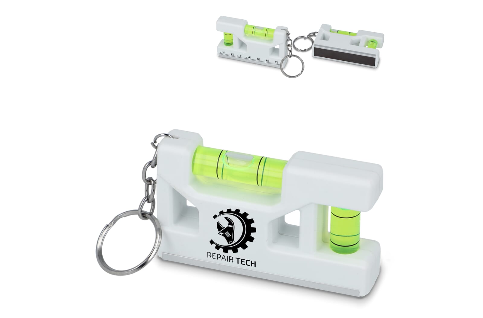 Mini waterpas sleutelhanger Wit