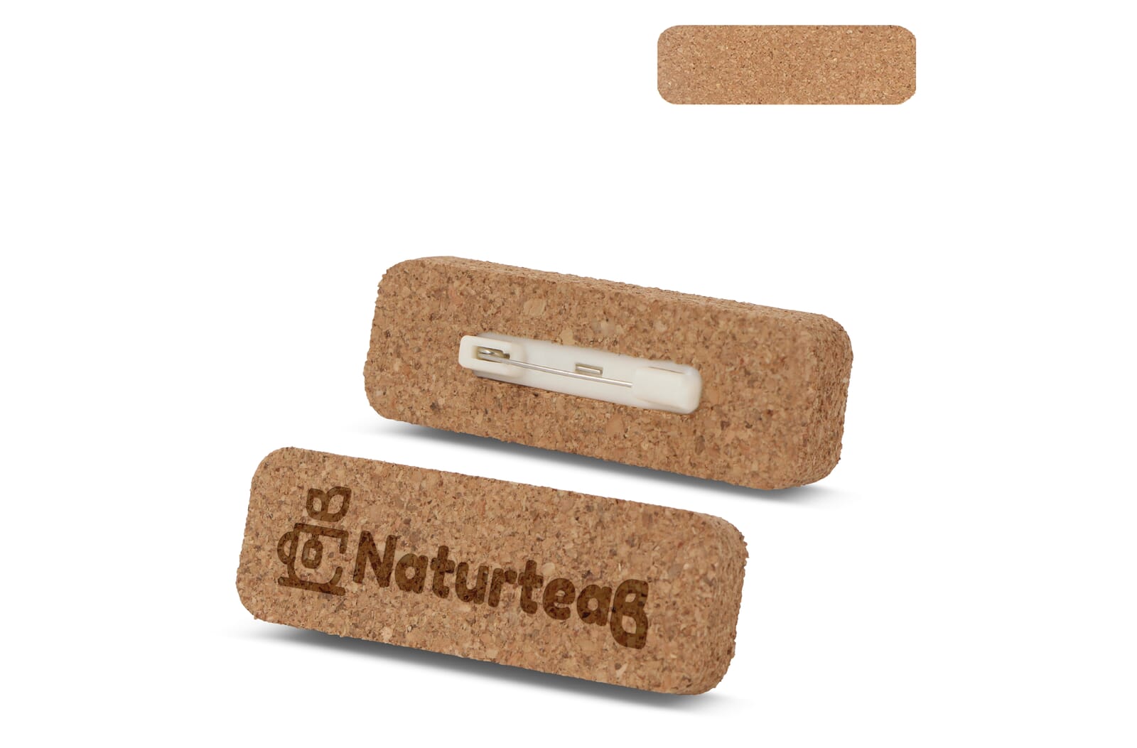 Naam badge kurk met speld Natuur