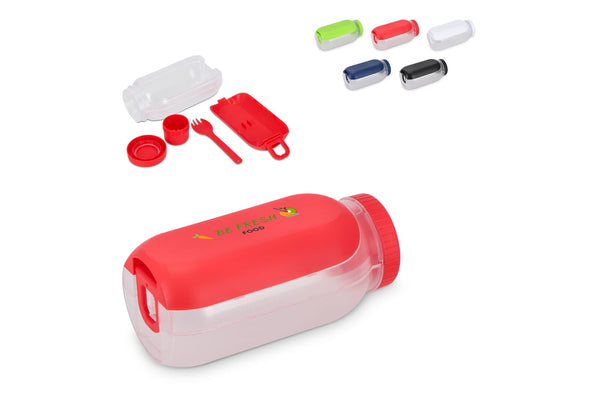 Alles - in - één Lunchkom met Sausvakje en Lepel - Vork - JEFFS. Merchandise