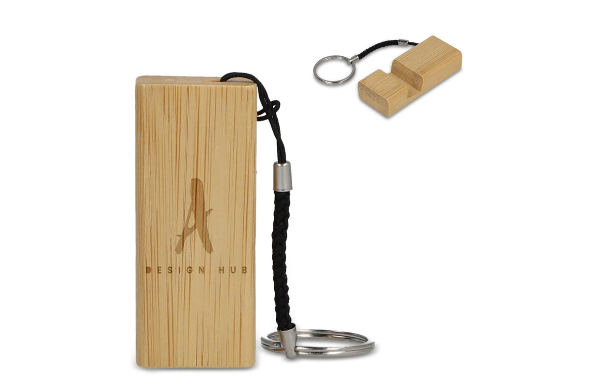 Bamboe telefoonhouder sleutelhanger - JEFFS. Merchandise