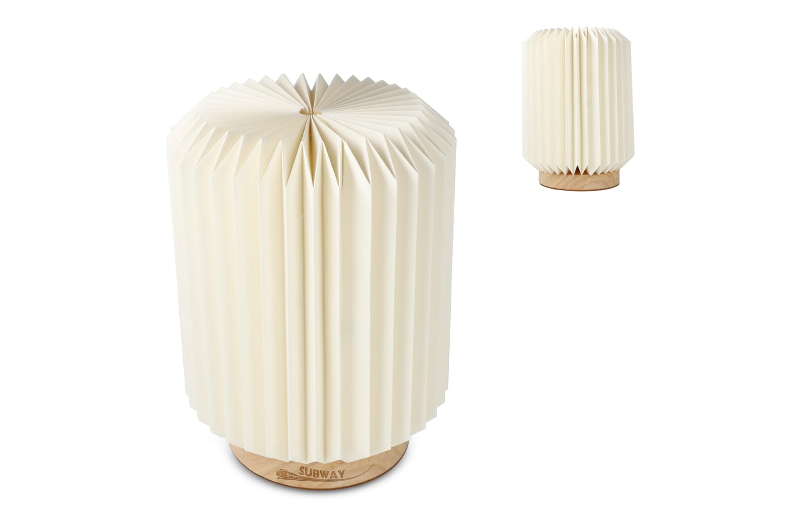 Coollux vouwbare papieren LED lamp Aurora op houten voet, 22cm - JEFFS. Merchandise