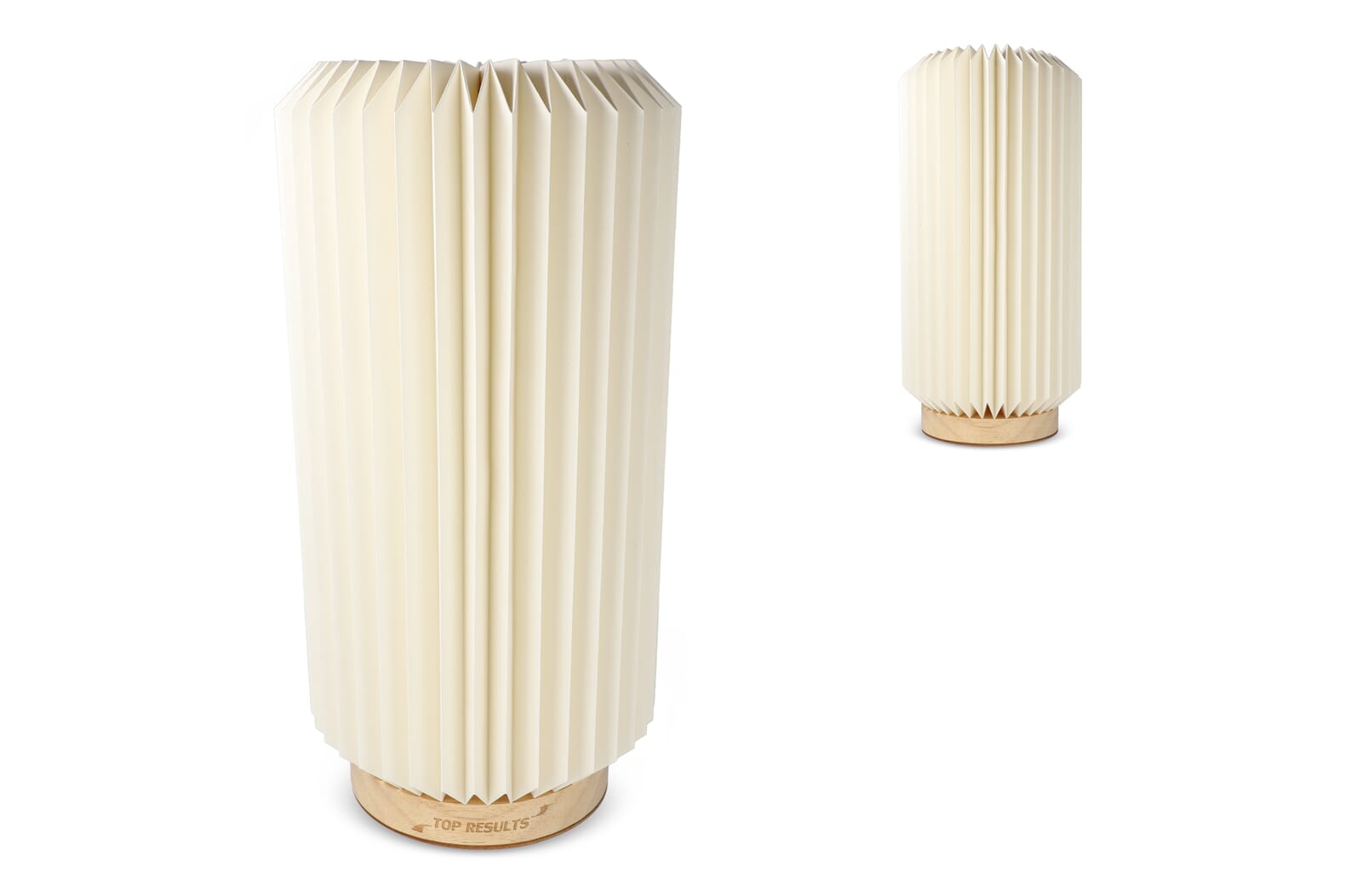 Coollux vouwbare papieren LED lamp Aurora Tall op houten voet, 32cm - JEFFS. Merchandise