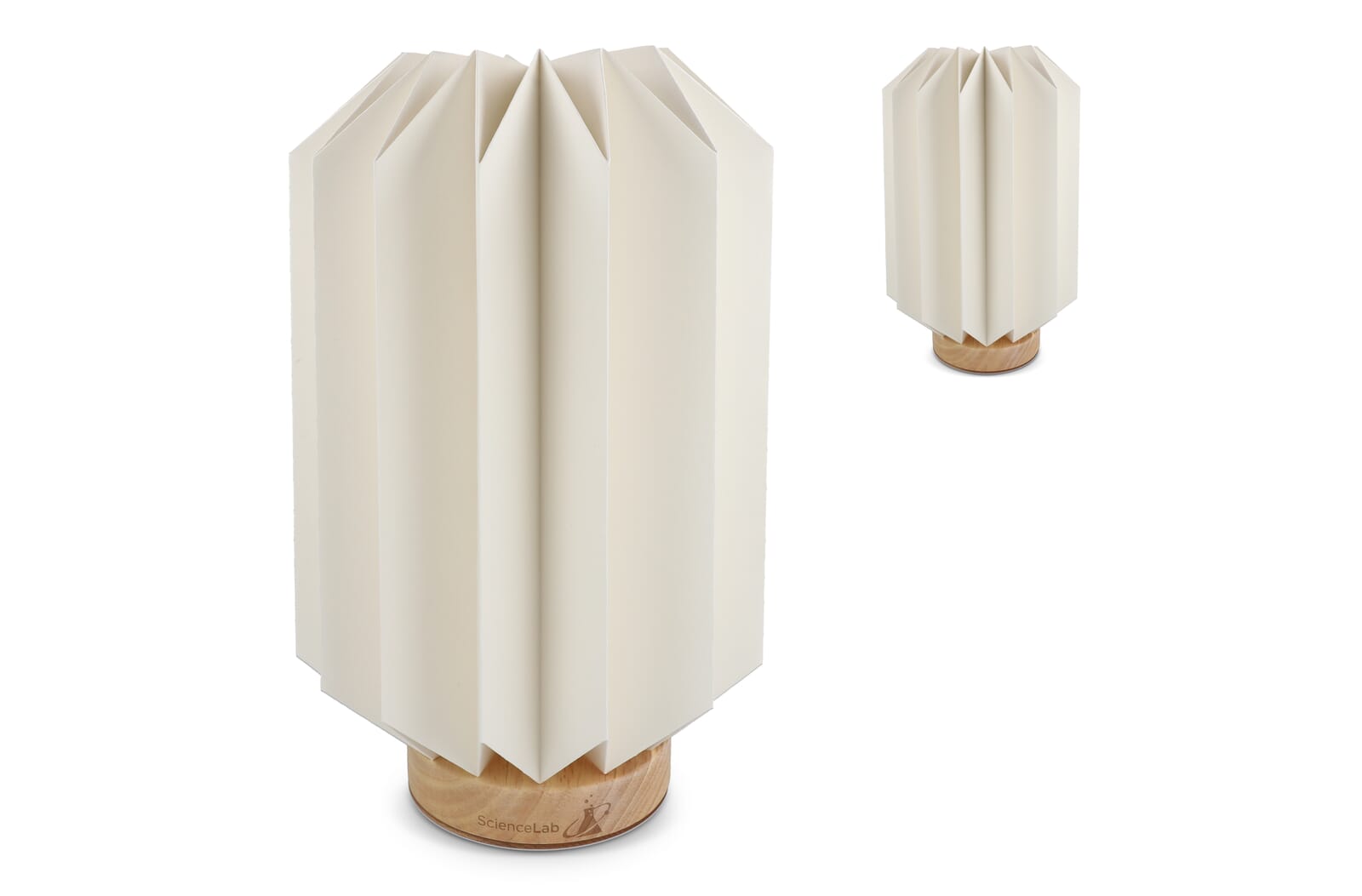 Coollux vouwbare papieren LED lamp Eos op houten voet, 25 cm (brievenbus doos) - JEFFS. Merchandise