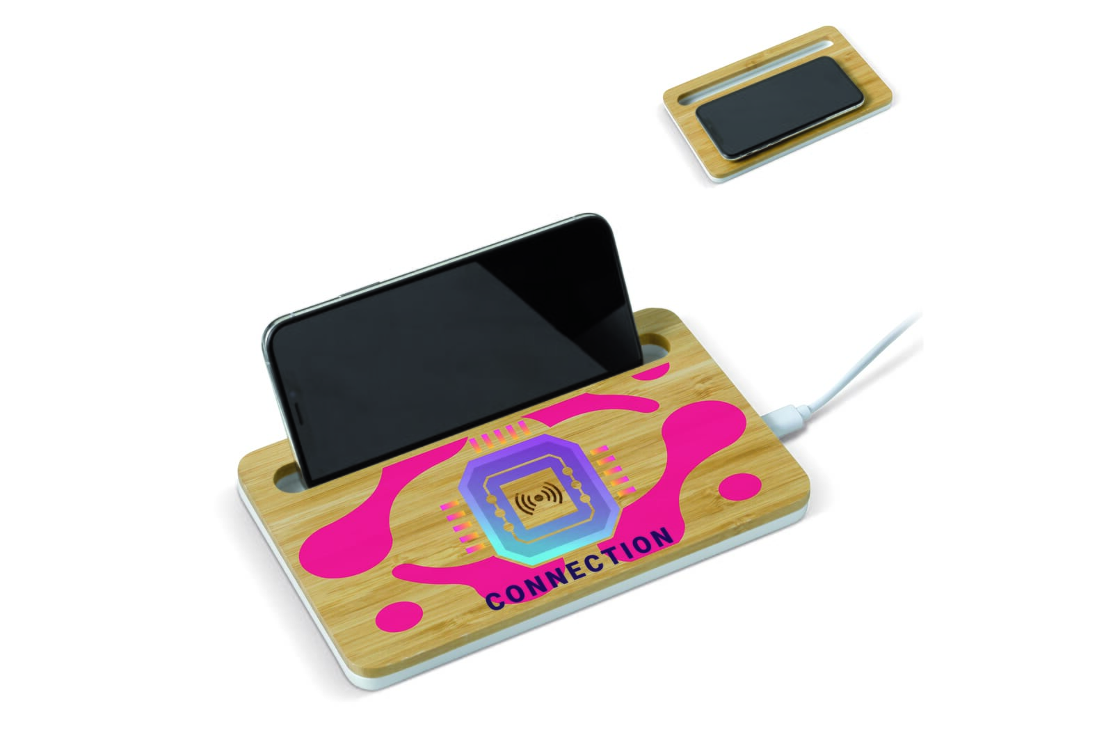 Draadloos oplaadstation bamboe 5W - JEFFS. Merchandise