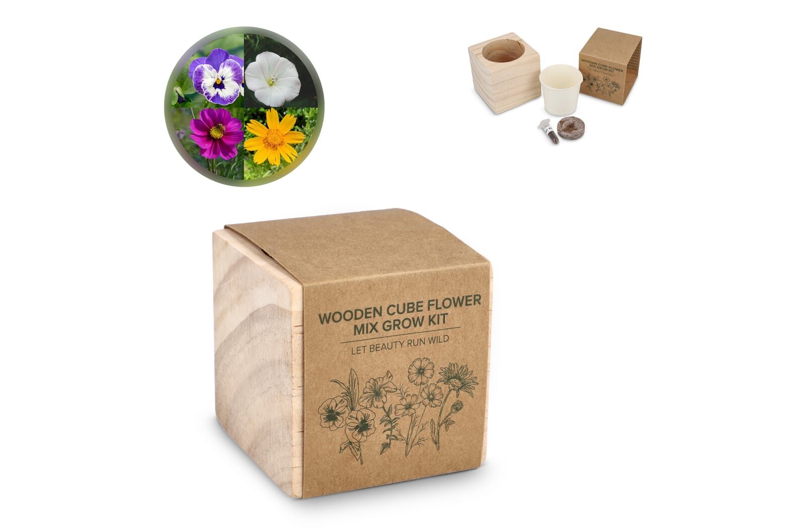 FSC Houten Plantenbak Set - Bloemenmix - JEFFS. Merchandise