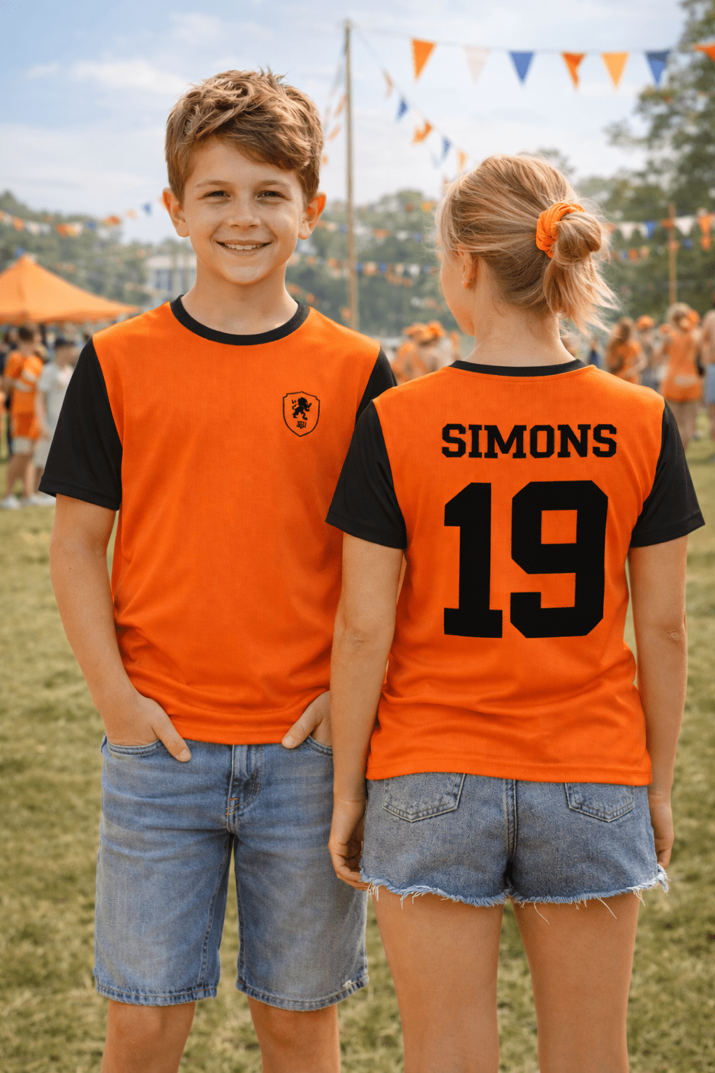 Gepersonaliseerd Oranje Shirt met Naam, Nummer &amp; Initialen – Unisex Sportshirt | 100% Polyester - JEFFS. Merchandise