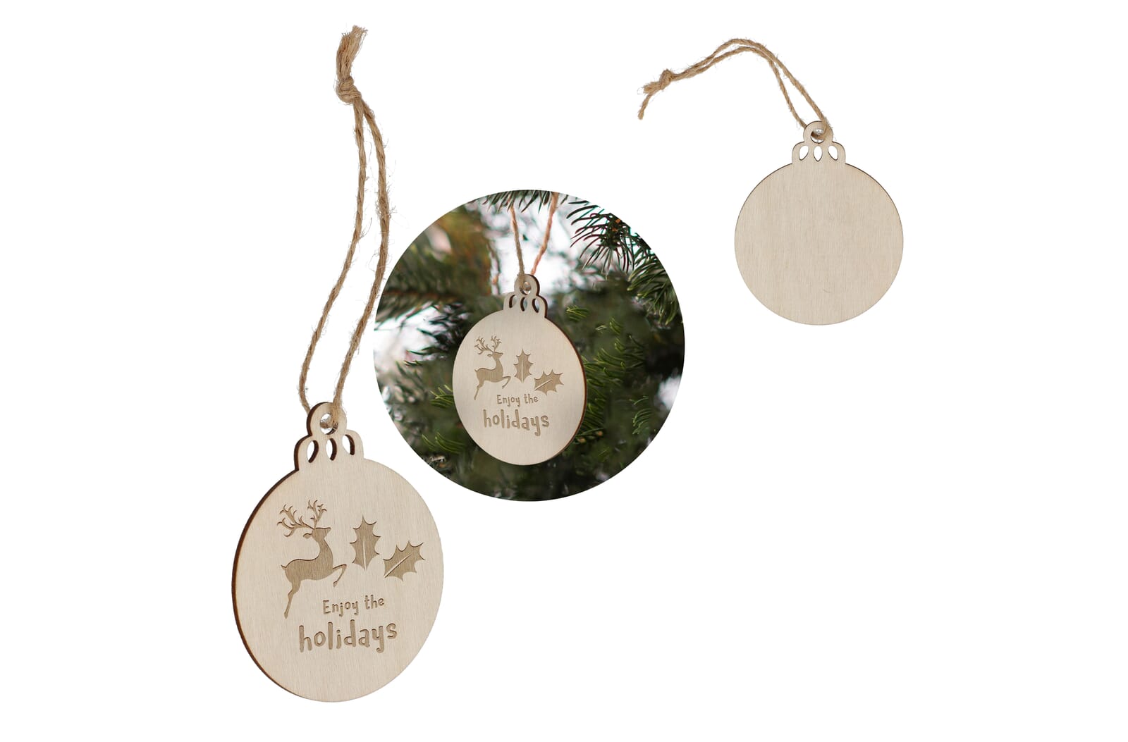 Houten kerstornament kerstbal - JEFFS. Merchandise