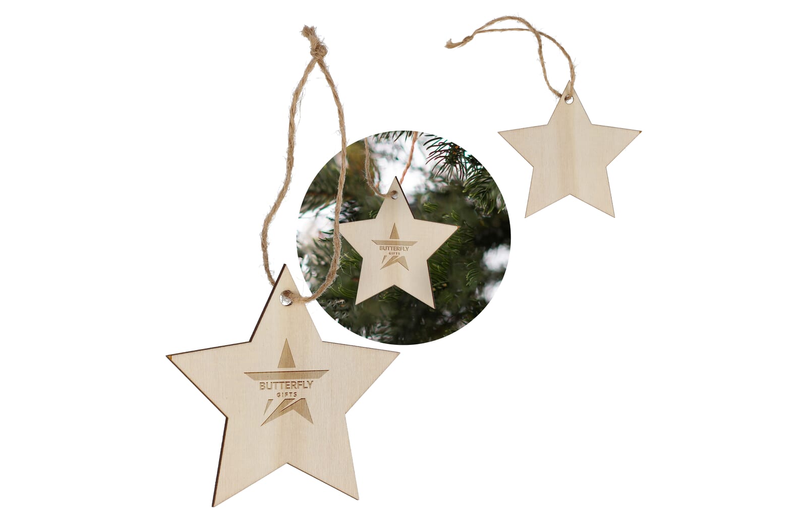 Houten kerstornament ster - JEFFS. Merchandise