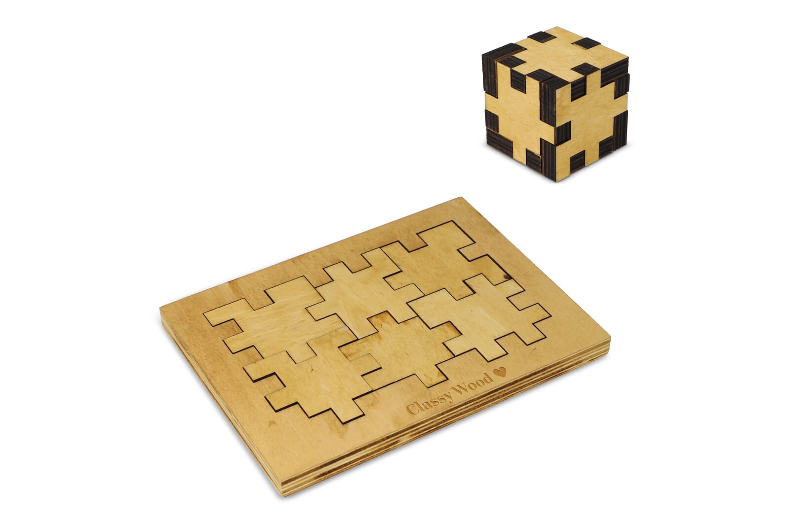 Houten kubus puzzel - JEFFS. Merchandise