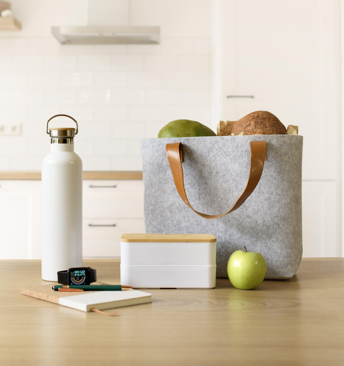 Boodschappentas Hunter | Vilt | Lange hengsels