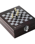 Wijnset Renée | Houten kist | Schaakbordlid | 4 st