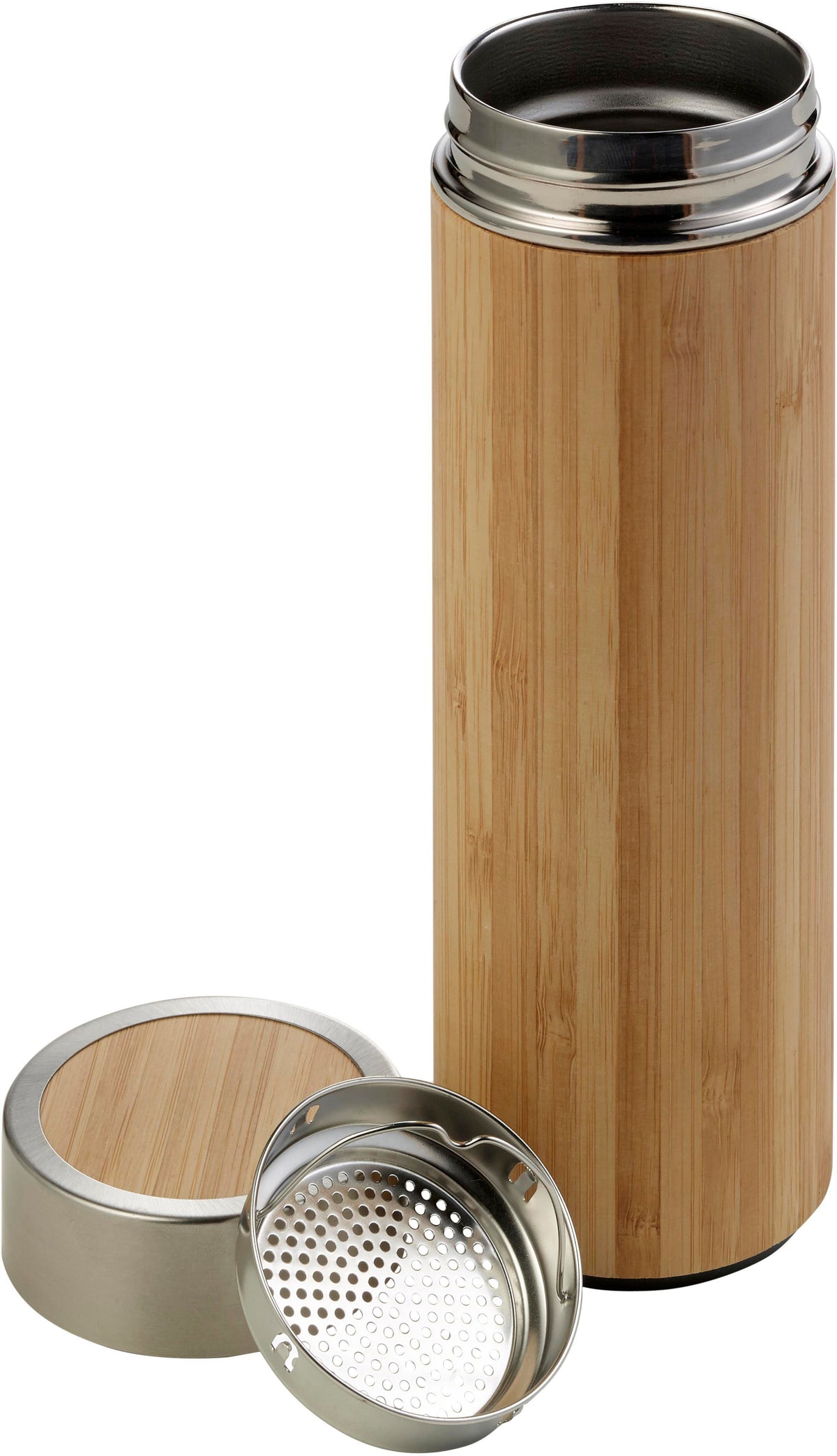 Drinkfles Yara | Rvs en bamboe | 420 ml | Thee-infuser