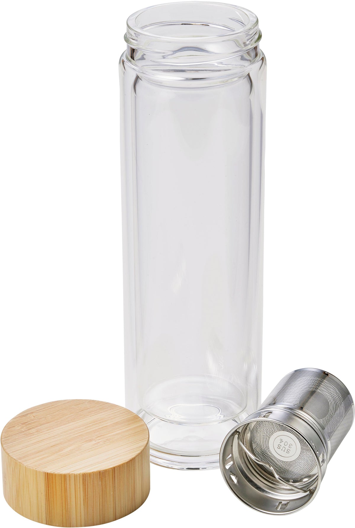 Drinkfles Vicente | Glas | Bamboe deksel | 420 ml