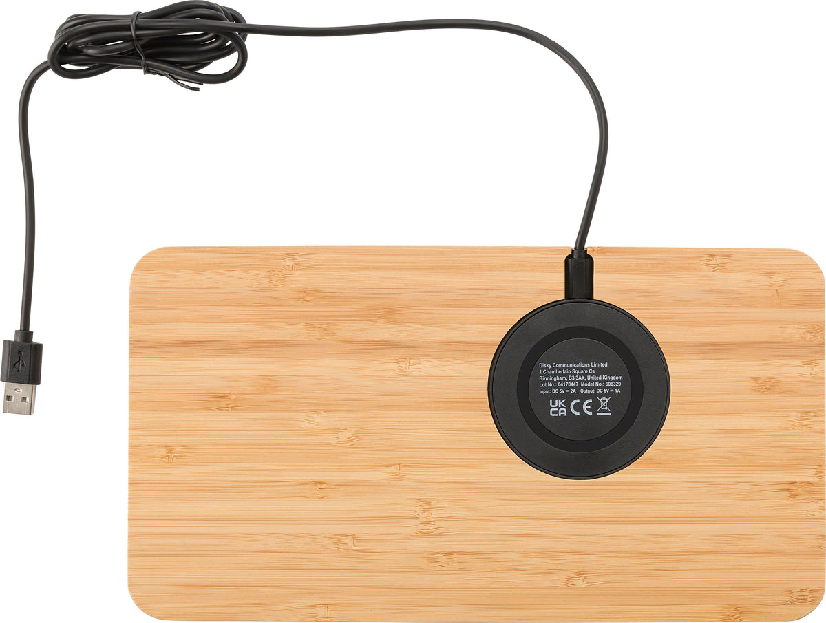 Draadloze oplader Faye | Bamboe | Bureau-organizer