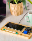 Draadloze oplader Faye | Bamboe | Bureau-organizer