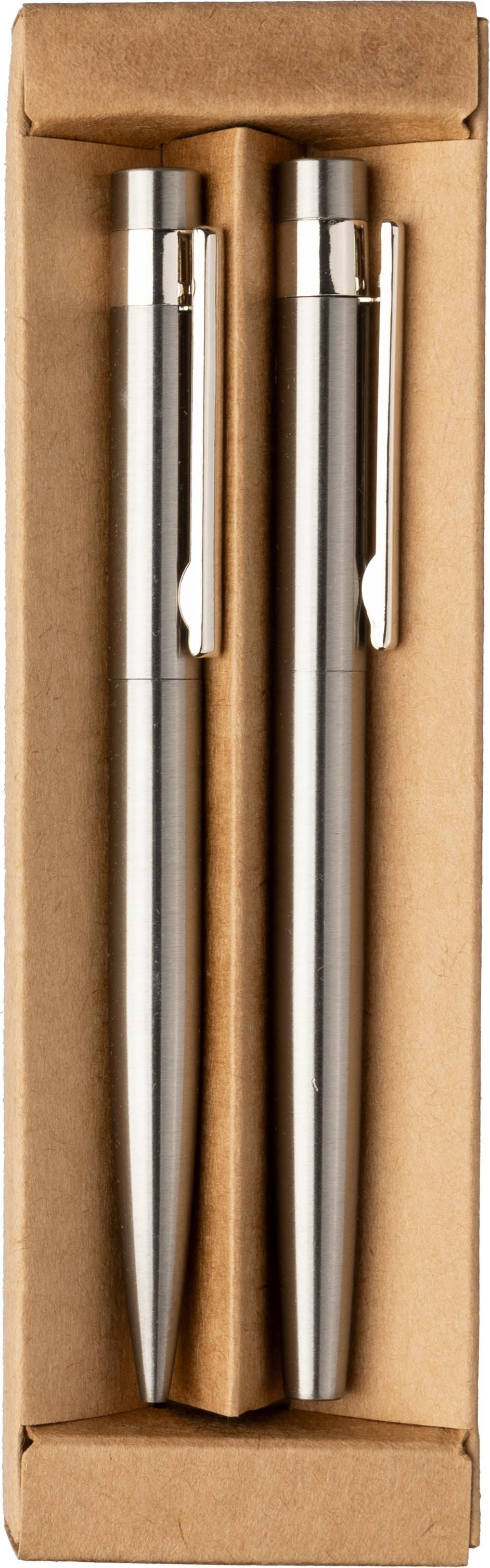 Schrijfset Fritz | Rvs | Draaibalpen en rollerball