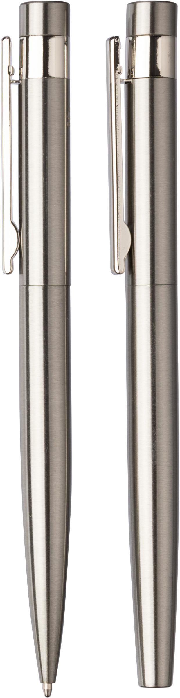 Schrijfset Fritz | Rvs | Draaibalpen en rollerball