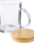 Drinkbeker Ashley | Glas | Bamboe deksel | 300 ml