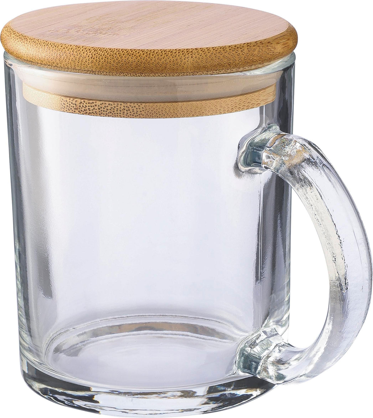 Drinkbeker Ashley | Glas | Bamboe deksel | 300 ml