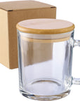 Drinkbeker Ashley | Glas | Bamboe deksel | 300 ml