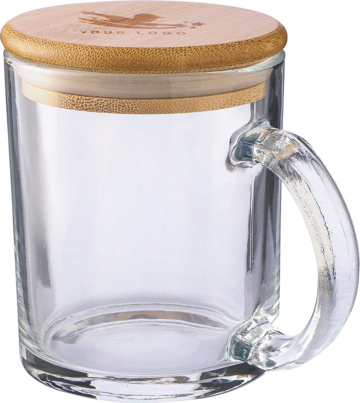 Drinkbeker Ashley | Glas | Bamboe deksel | 300 ml