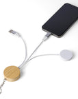 Sleutelhanger met oplaadkabels Mei | Bamboe | Met smartwatchlader