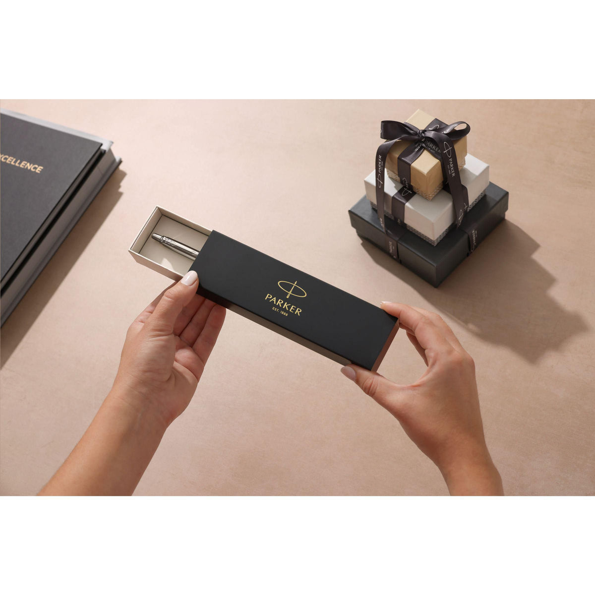 Parker Jotter Balpen | Gerecycled staal | Blauwe inkt