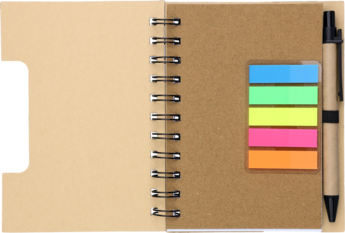 Notitieboek Niall | Bamboelook | Met notitieblaadjes en balpen