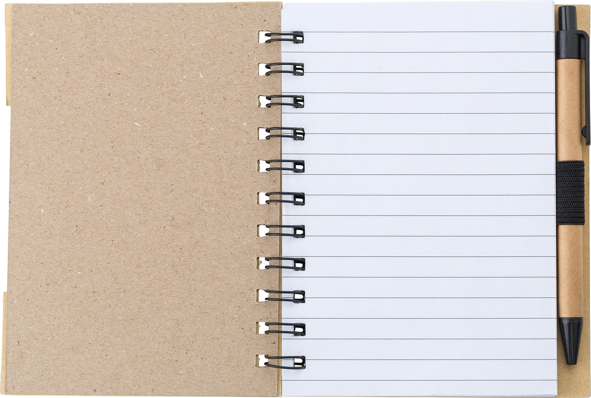 Notitieboek Niall | Bamboelook | Met notitieblaadjes en balpen