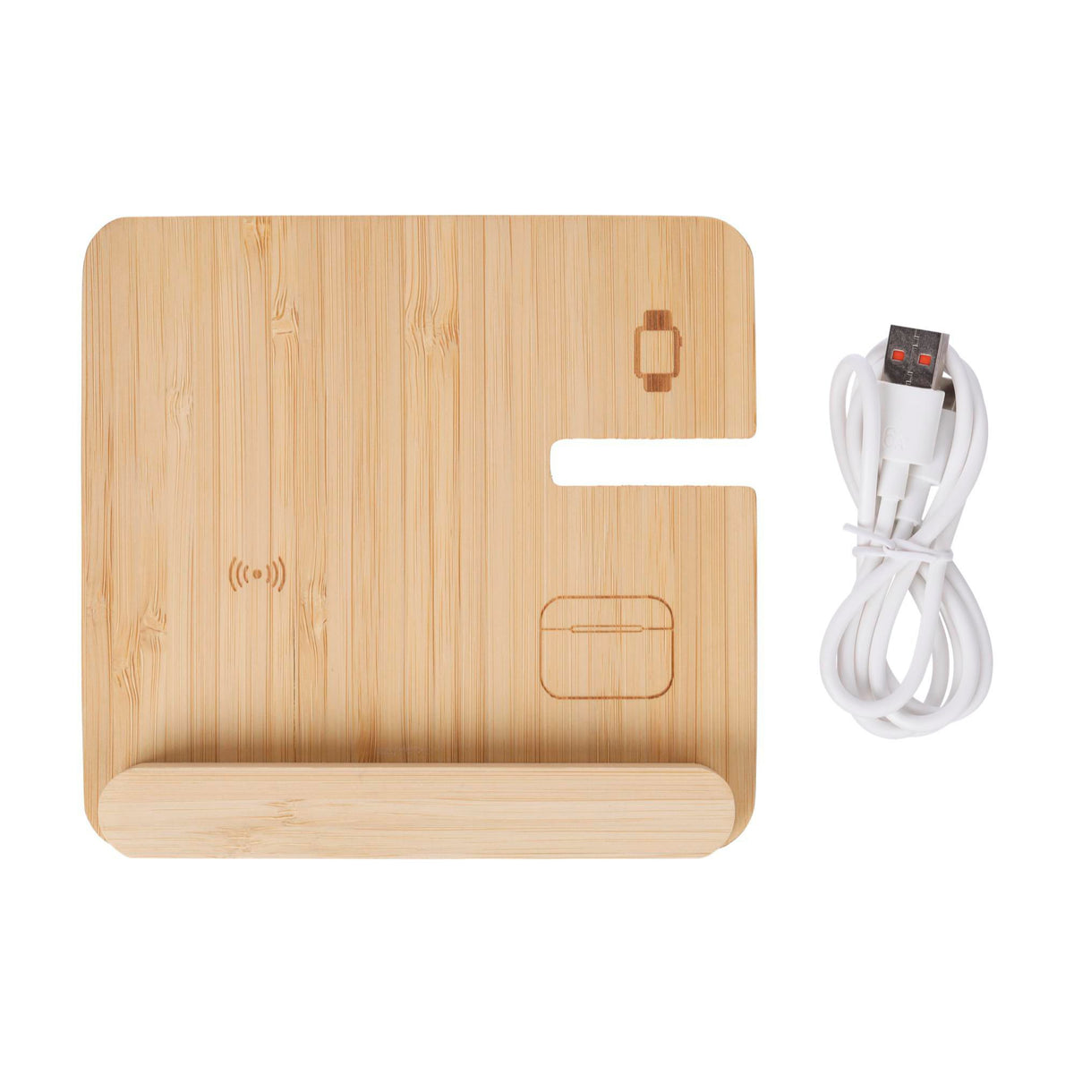 Draadloze oplader Tribu | Bamboe | 3-in-1
