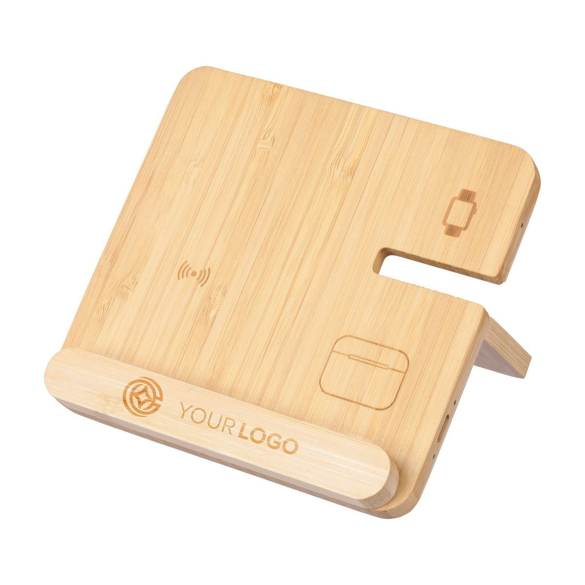 Draadloze oplader Tribu | Bamboe | 3-in-1