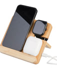 Draadloze oplader Tribu | Bamboe | 3-in-1