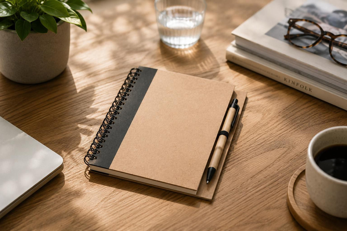 Notitieboek Stella | Karton | Gelijnd | Met balpen