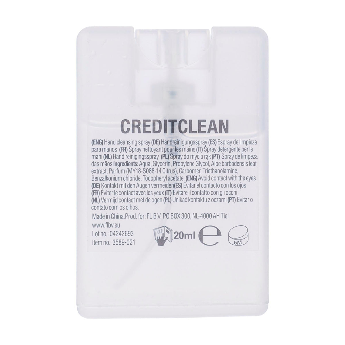 Handspray Creditclean | 20 ml | Ethanolvrij