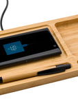 Draadloze oplader Faye | Bamboe | Bureau-organizer