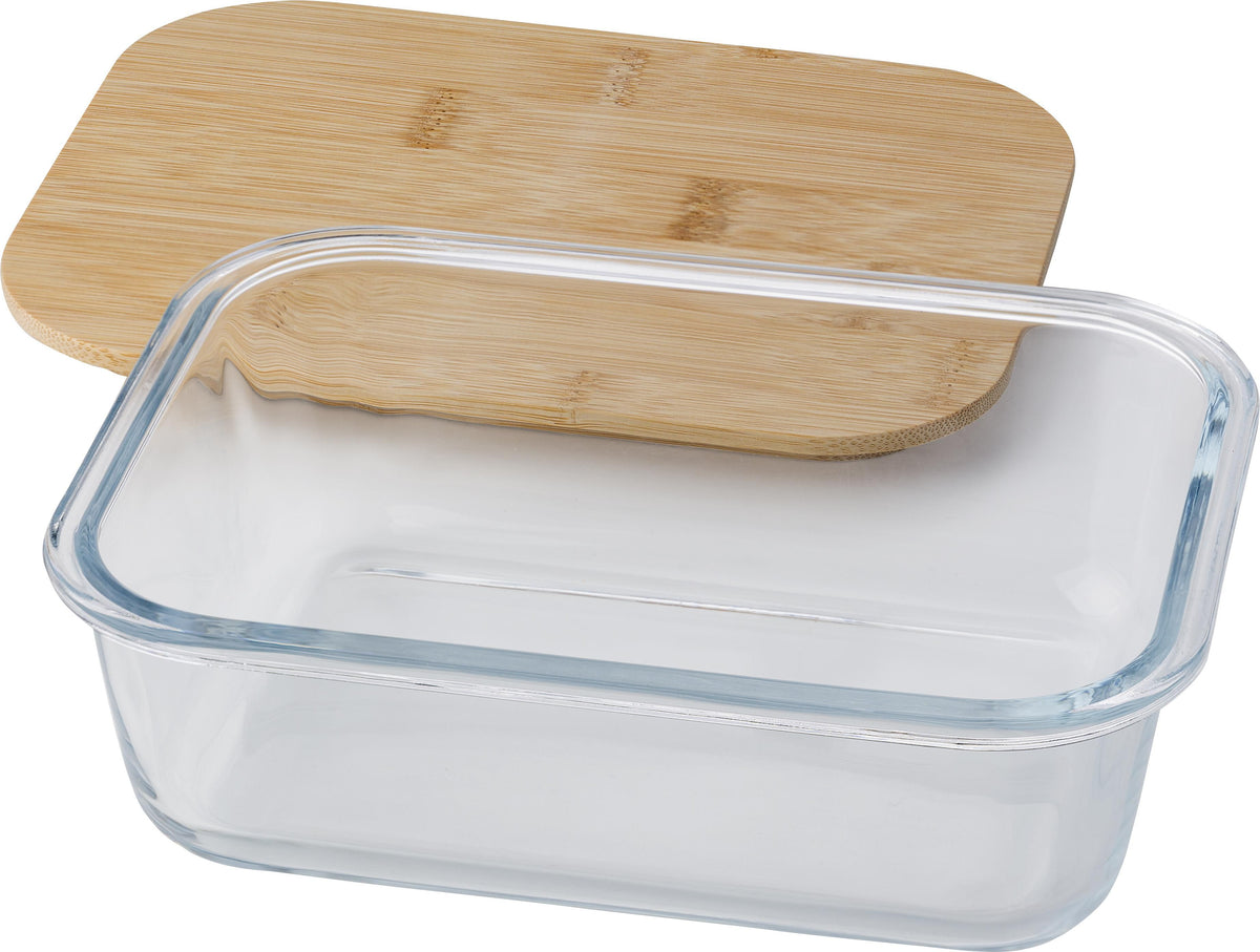 Lunchbox Nicole | Glas | Bamboe deksel | 900 ml