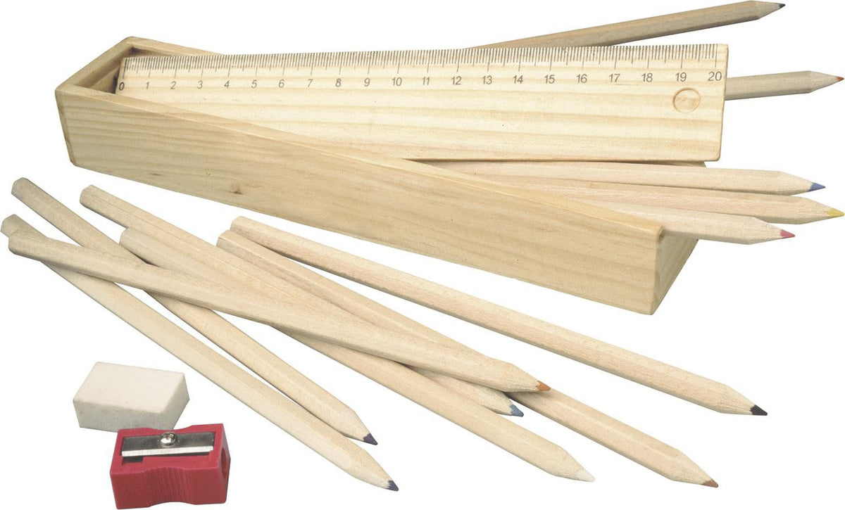 Tekenstift-set Carmelita | Houten doos