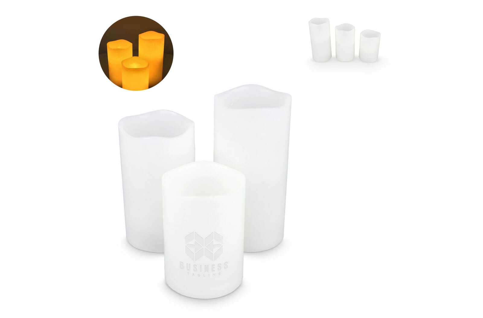 Koselys 3-delige set LED-waxkaarsen (op batterijen) - JEFFS. Merchandise