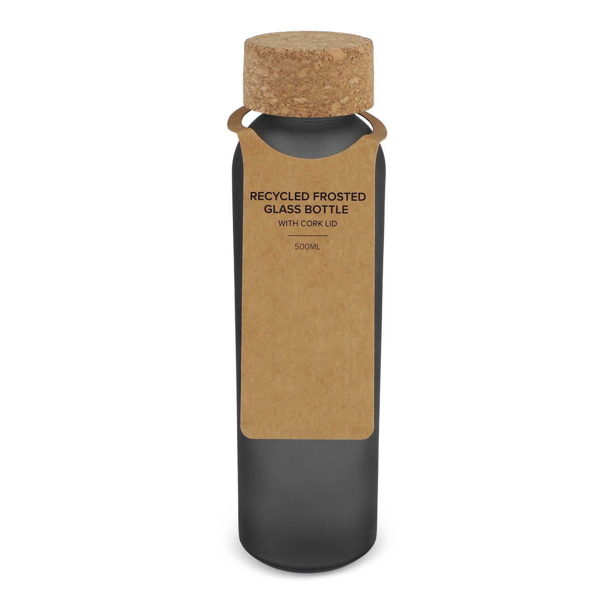 Matglazen gerecycled fles met kurken dop 500ml - JEFFS. Merchandise